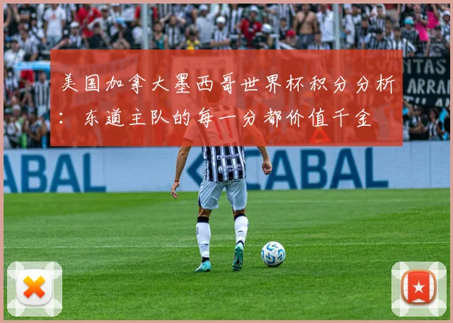 美国加拿大墨西哥世界杯积分分析：东道主队的每一分都价值千金